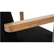 Pemberly Row Wood Farmhouse Natural Finish Rolling Office Chair
