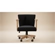 Pemberly Row Wood Farmhouse Natural Finish Rolling Office Chair