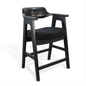 Pemberly Row Wood Mid-Century Counter Stool (Set of 2) in Black
