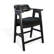 Pemberly Row Wood Mid-Century Counter Stool (Set of 2) in Black