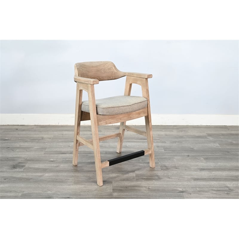 Pemberly Row Wood Natural Mid-Century Counter Stool (Set of 2)
