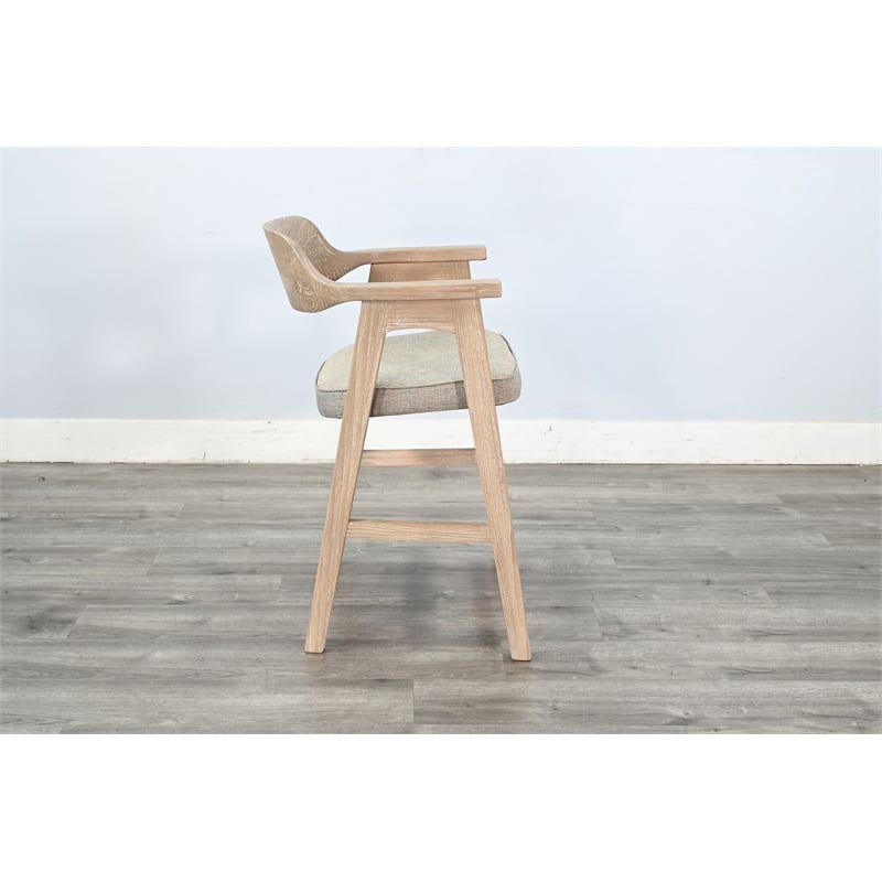 Pemberly Row Wood Natural Mid-Century Counter Stool (Set of 2)