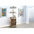 Pemberly Row Natural Wood Traditional Barrel Bar with Swivel