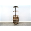 Pemberly Row Natural Wood Traditional Barrel Bar with Swivel