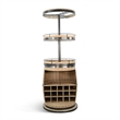 Pemberly Row Natural Wood Traditional Barrel Bar with Swivel