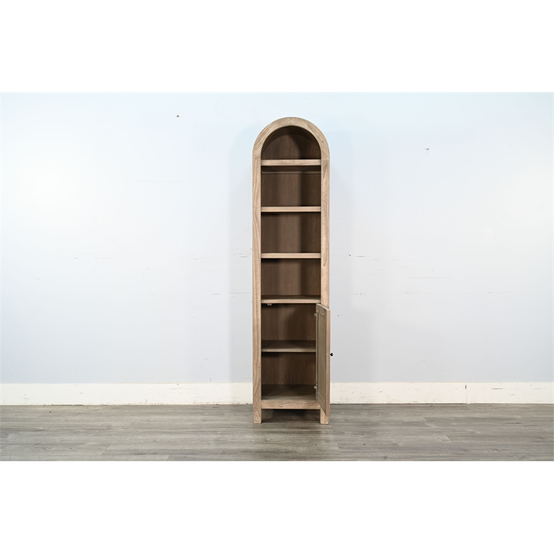 Pemberly Row Wood Contemporary Arched Natural Cabinet Storage