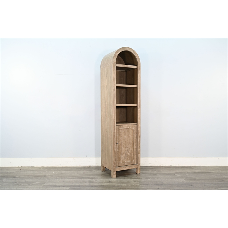 Pemberly Row Wood Contemporary Arched Natural Cabinet Storage