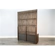 Pemberly Row Brown Finish Contemporary Wood Hall Tree with Bench