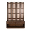 Pemberly Row Brown Finish Contemporary Wood Hall Tree with Bench
