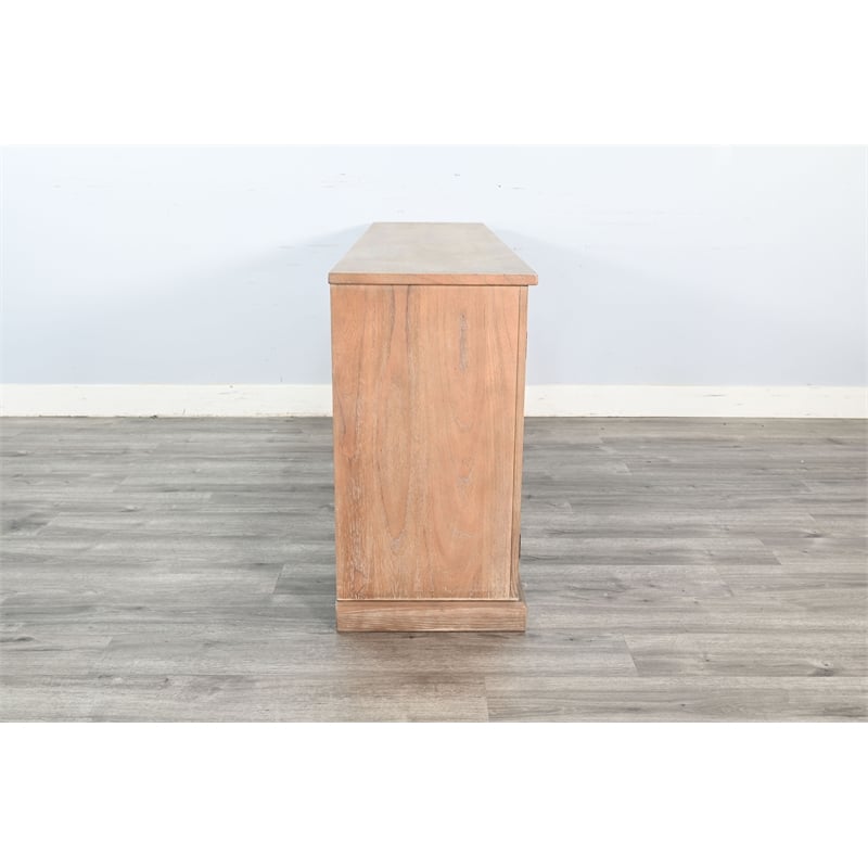 Pemberly Row Modern Wood Display Cabinet with Arched Glass Doors