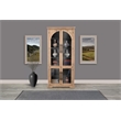 Pemberly Row Wood Natural Tall Cabinet with Arched Glass Doors