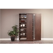 Pemberly Row Brown Contemporary Wood Sliding Door Storage Cabinet