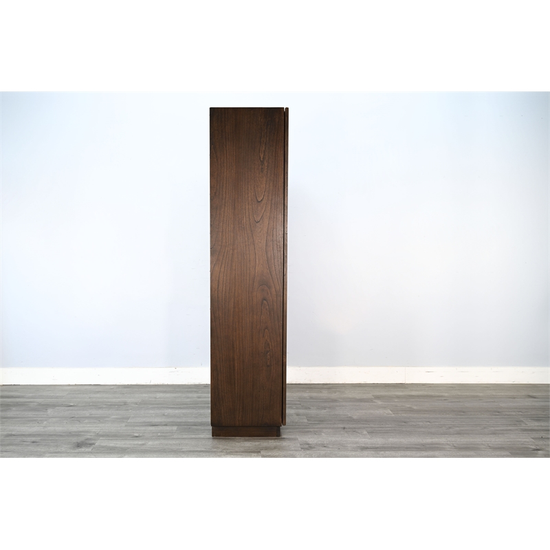 Pemberly Row Brown Contemporary Wood Sliding Door Storage Cabinet