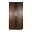 Pemberly Row Brown Contemporary Wood Sliding Door Storage Cabinet