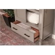 Pemberly Row Transitional Linen Cabinet with Shelves and Deep Storage Drawer