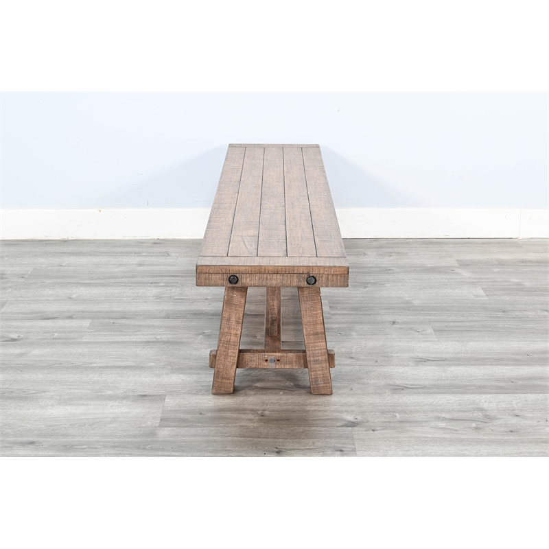 Pemberly Row Contemporary Wood Farmhouse Natural Dining Bench
