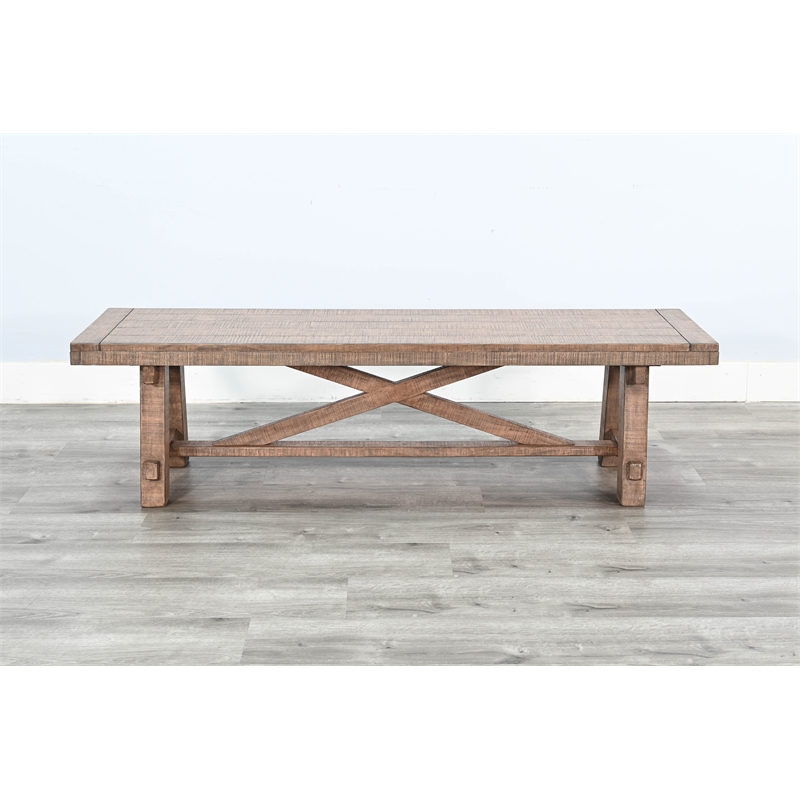 Pemberly Row Contemporary Wood Farmhouse Natural Dining Bench