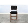 Pemberly Row Mid-Century Woven Back Black Counter Stool (Set of 2)