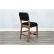 Pemberly Row Mid-Century Woven Back Black Counter Stool (Set of 2)