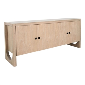 Pemberly Row Wood Contemporary Arched Leg Natural Oak Buffet