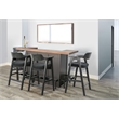Pemberly Row Wood Contemporary Black Finish Uptown Front Bar