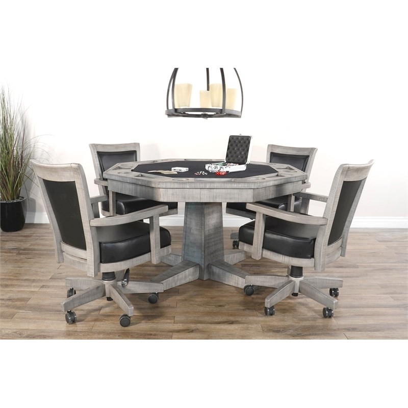 Pemberly Row 5-Piece Reversible Game and Dining Poker Table Set