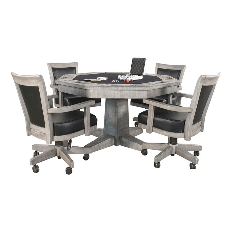 Pemberly Row 5-Piece Reversible Game and Dining Poker Table Set