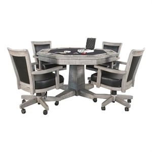 Pemberly Row 5-Piece Reversible Game and Dining Poker Table Set