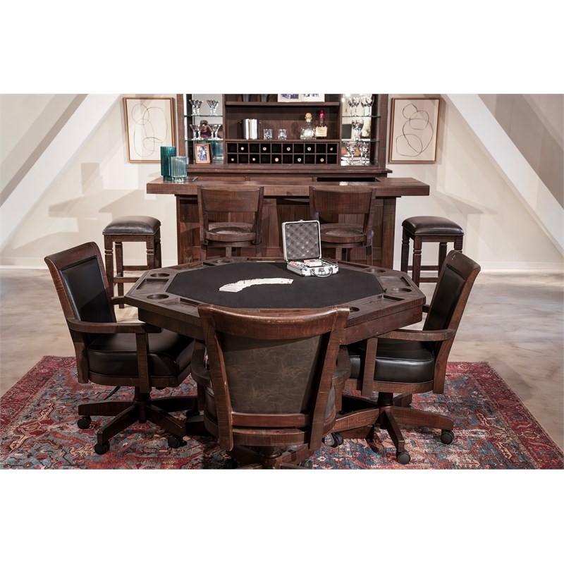 Pemberly Row 5-Piece Reversible Game and Dining Poker Table Set