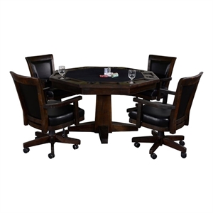 Pemberly Row 5-Piece Reversible Game and Dining Poker Table Set