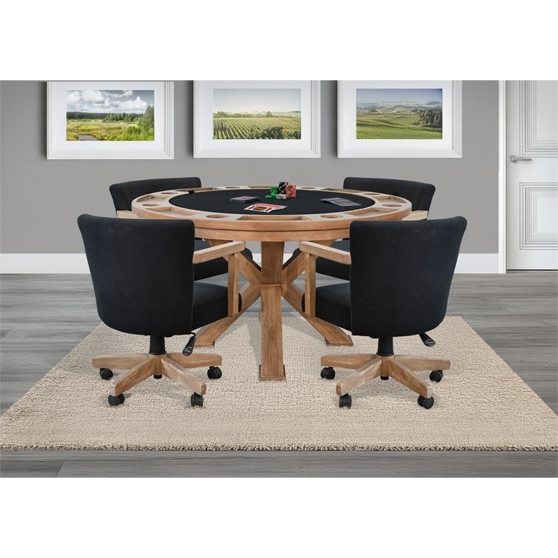 Pemberly Row 5-Piece Reversible Game and Dining Poker Table Set