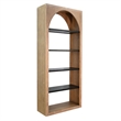 Pemberly Row Wood Natural Tall Arched Bookshelf with Open Shelving