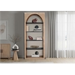 Pemberly Row Wood Natural Tall Arched Bookshelf with Open Shelving