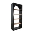 Pemberly Row Wood Natural Tall Arched Bookshelf with Open Shelving