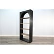 Pemberly Row Wood Natural Tall Arched Bookshelf with Open Shelving