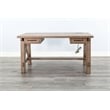 Pemberly Row Natural Contemporary Wood Writing Desk with Power Plug