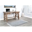 Pemberly Row Natural Contemporary Wood Writing Desk with Power Plug