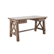 Pemberly Row Natural Contemporary Wood Writing Desk with Power Plug