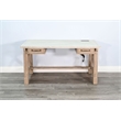 Pemberly Row Light Gray Contemporary Wood Writing Desk with Power Plug