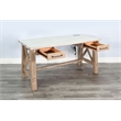 Pemberly Row Light Gray Contemporary Wood Writing Desk with Power Plug