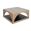 Pemberly Row Modern Wood Coffee Table with Arched Open Shelf Design
