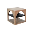 Pemberly Row Modern Wood End Table with Arched Open Shelf Design