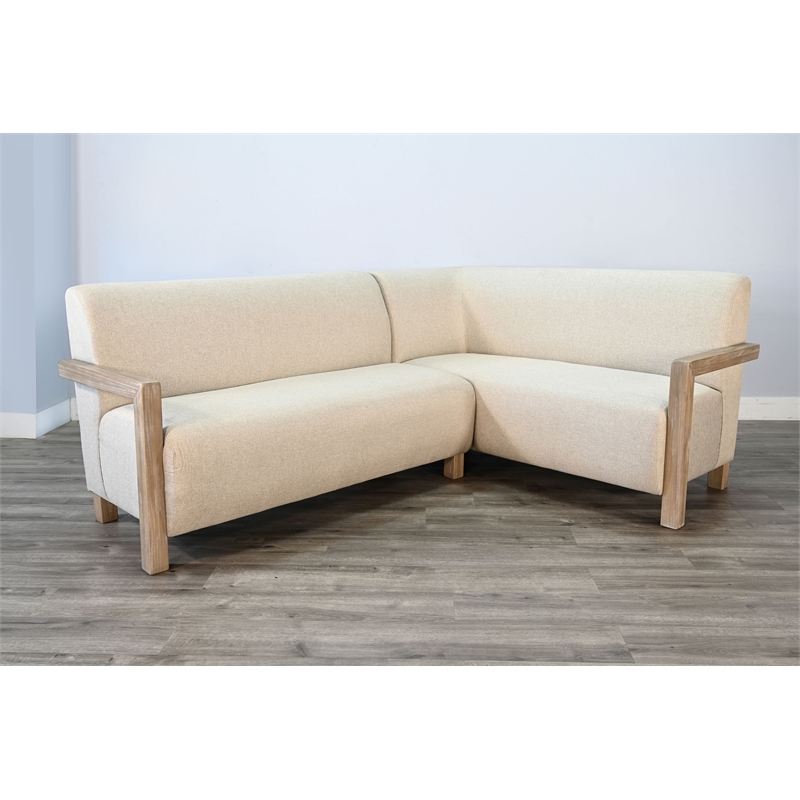 Pemberly Row Contemporary Wood Breakfast Nook Sofa Bench Set