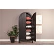Pemberly Row Contemporary Wood Black Finish Storage Arch Cabinet