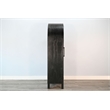 Pemberly Row Contemporary Wood Black Finish Storage Arch Cabinet