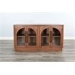 Pemberly Row Brown Contemporary Wood Double Arch Accent Cabinet