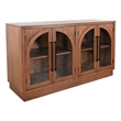 Pemberly Row Brown Contemporary Wood Double Arch Accent Cabinet
