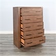 Pemberly Row Wood Natural Mid-Century Rustic Five-Drawer Chest