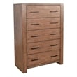 Pemberly Row Wood Natural Mid-Century Rustic Five-Drawer Chest