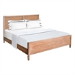 Pemberly Row Wood Natural Mid-Century Modern Belinda Cane Queen Bed